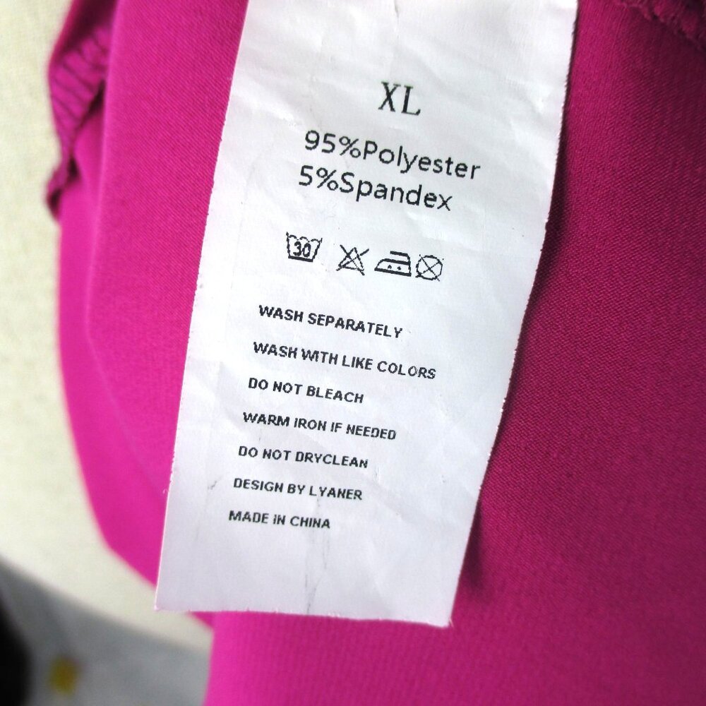 LYANER Wrap Dress Satin Silky Pink V Neck Tie Waist Long Sleeve XL Siren - Picture 7 of 7